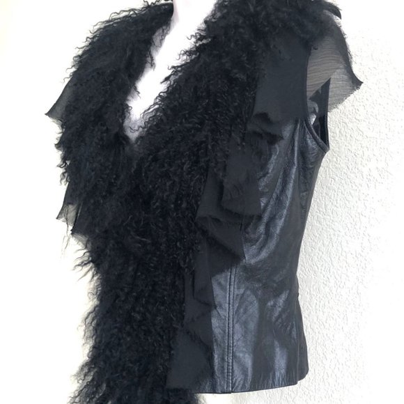 Royal Underground Tops - Royal Underground Size XS Leather and Fur Vest